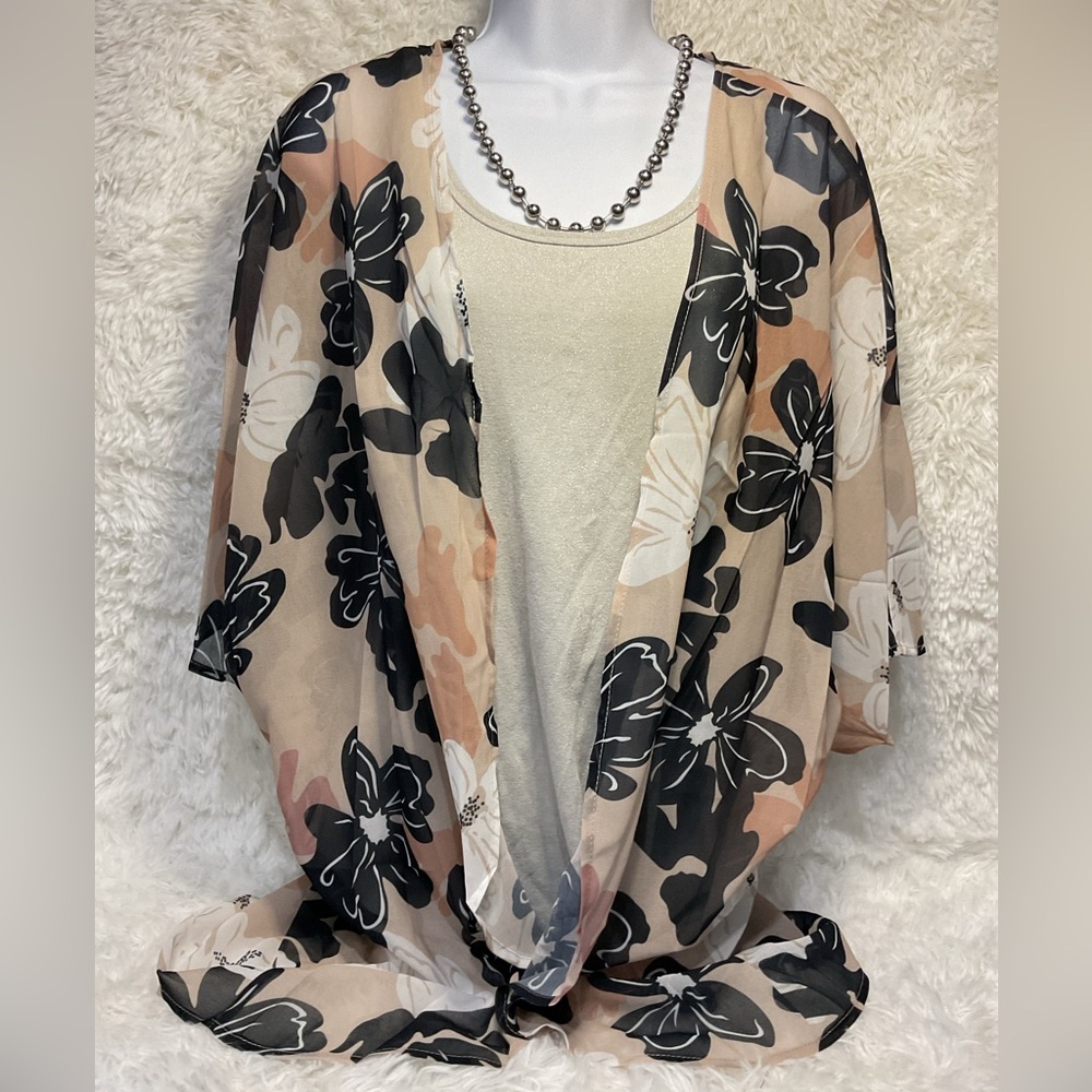 Sheer Floral Kimono